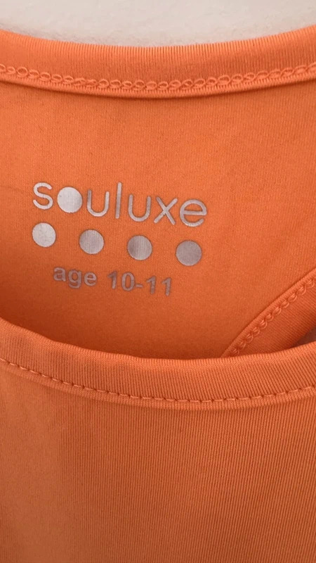 Souluxe Orange Racerback Gym Vest Age 10–11 – Activewear Top - Image 3