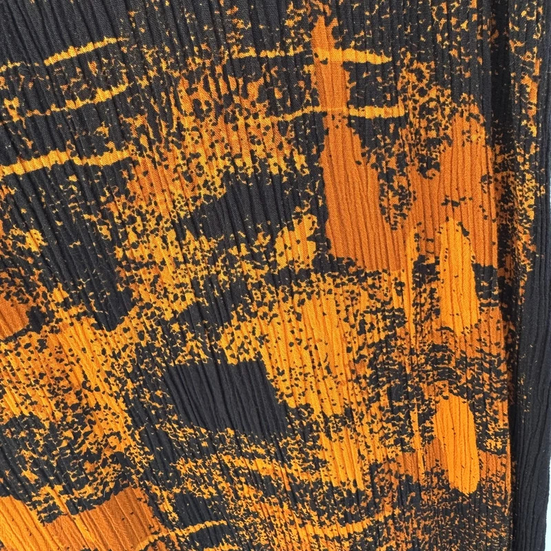 Ikat Black Rust Abstract Print Maxi Dress 100% Viscose Handmade UK 10-12 - Image 7
