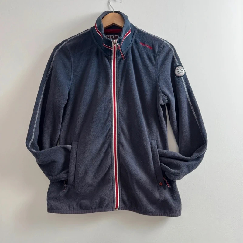 HKM Pro Team Fleece Jacket Navy Full Zip Equestrian Size S UK 10 12