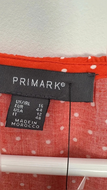 Primark Red White Polkadot Wrap Frill Midi Dress BNWT UK16 Tea Dress - Image 4