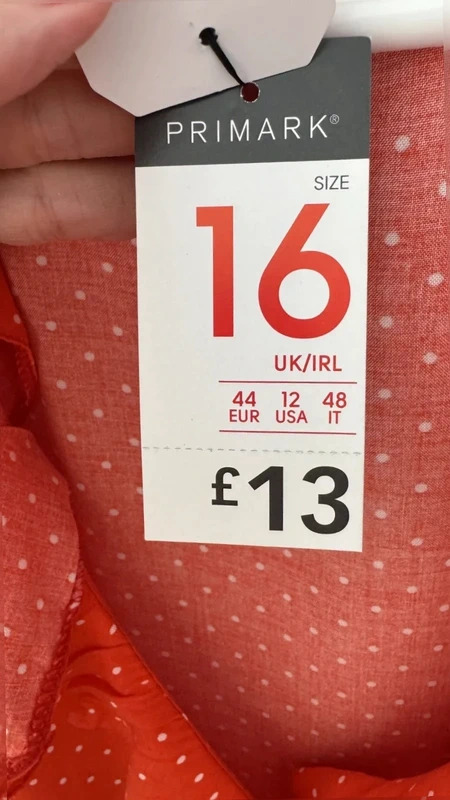 Primark Red White Polkadot Wrap Frill Midi Dress BNWT UK16 Tea Dress - Image 6
