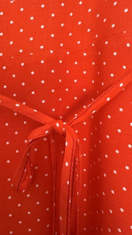 Primark Red White Polkadot Wrap Frill Midi Dress BNWT UK16 Tea Dress - Image 11
