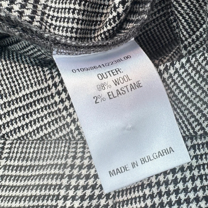 Hobbs Wool Blend Prince of Wales Check Trousers UK 12 Grey Black Wide Leg - Image 7
