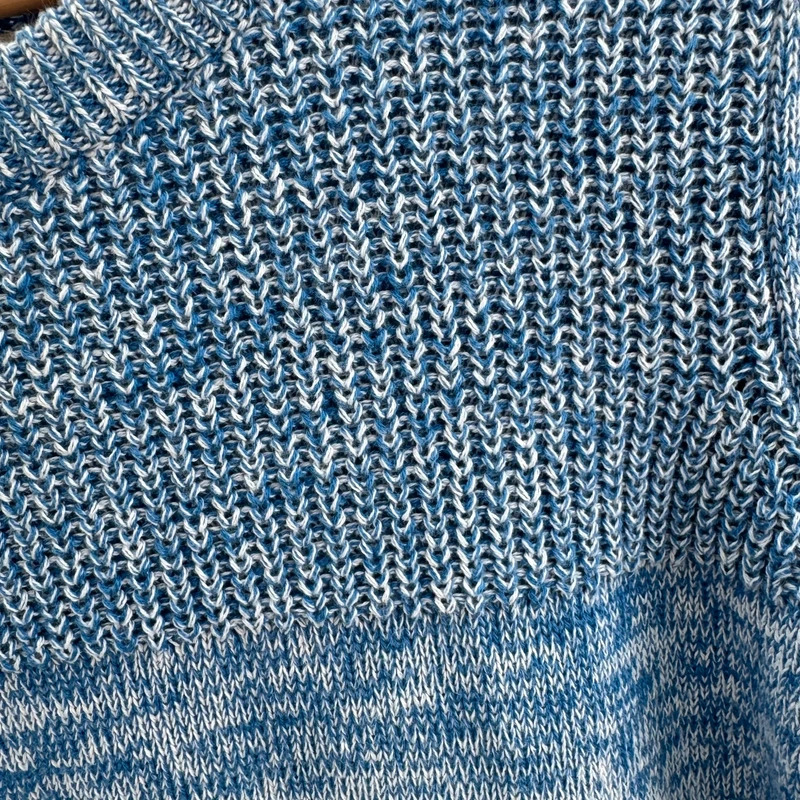 Jack Wills Blue Marl Knit Dress UK 12 Crew Neck Long Sleeve Cotton Sweater Dress - Image 2