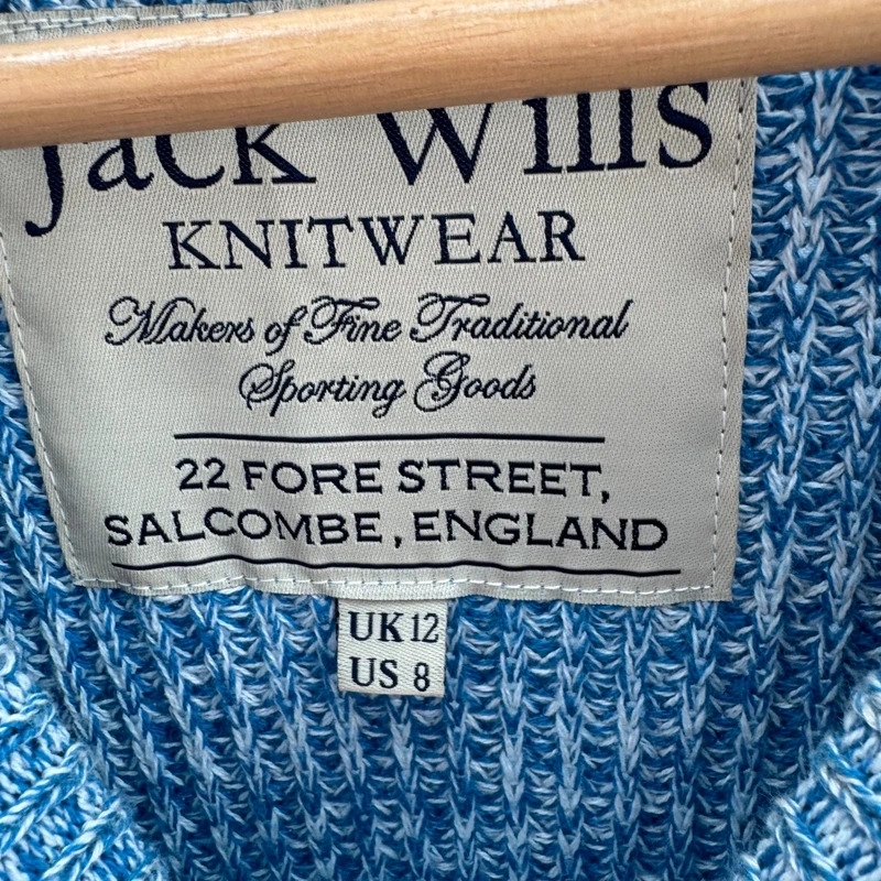 Jack Wills Blue Marl Knit Dress UK 12 Crew Neck Long Sleeve Cotton Sweater Dress - Image 4