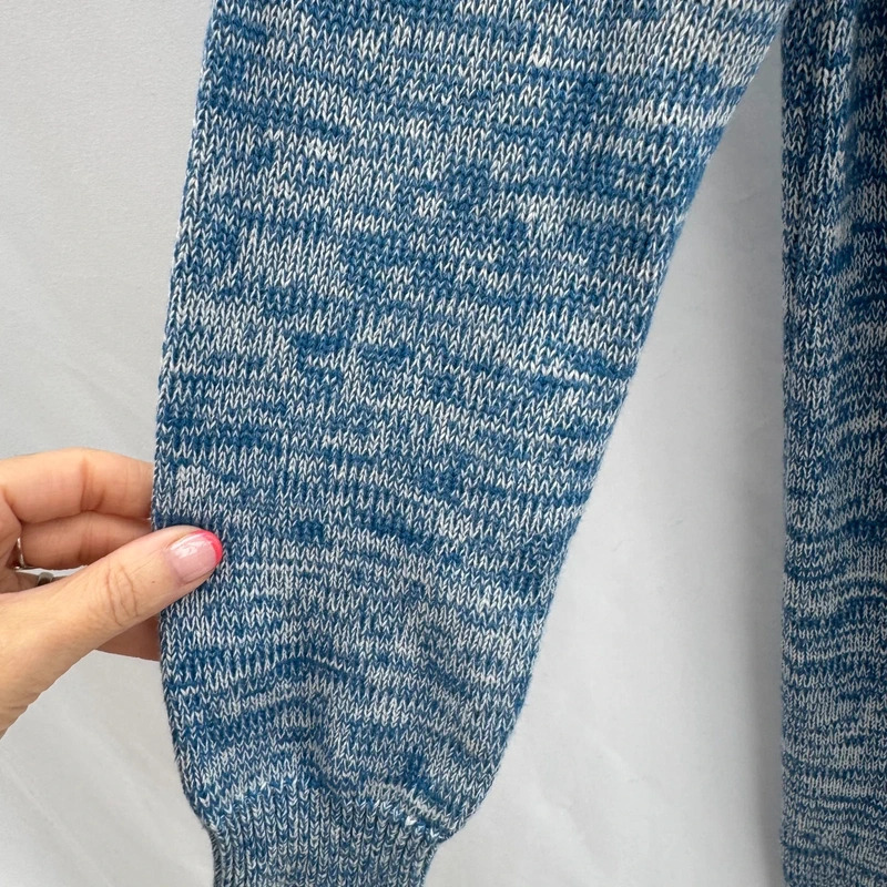 Jack Wills Blue Marl Knit Dress UK 12 Crew Neck Long Sleeve Cotton Sweater Dress - Image 5