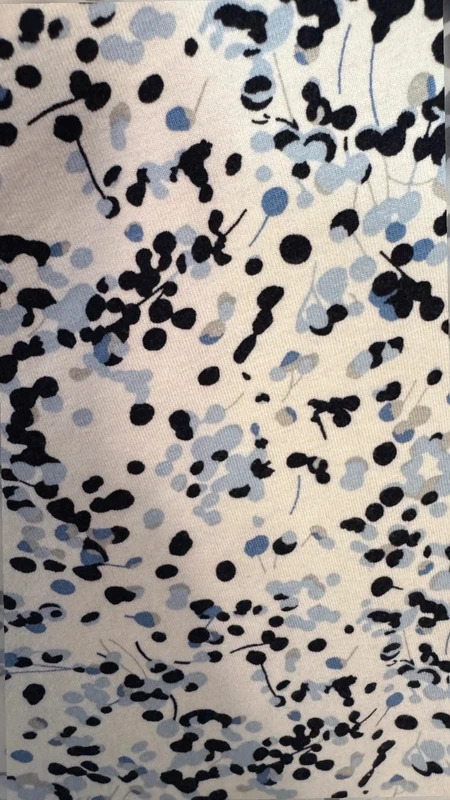 Viyella Floral Print cowl Neck Top White Blue Stretch Jersey UK 8 Small 3/4 - Image 2