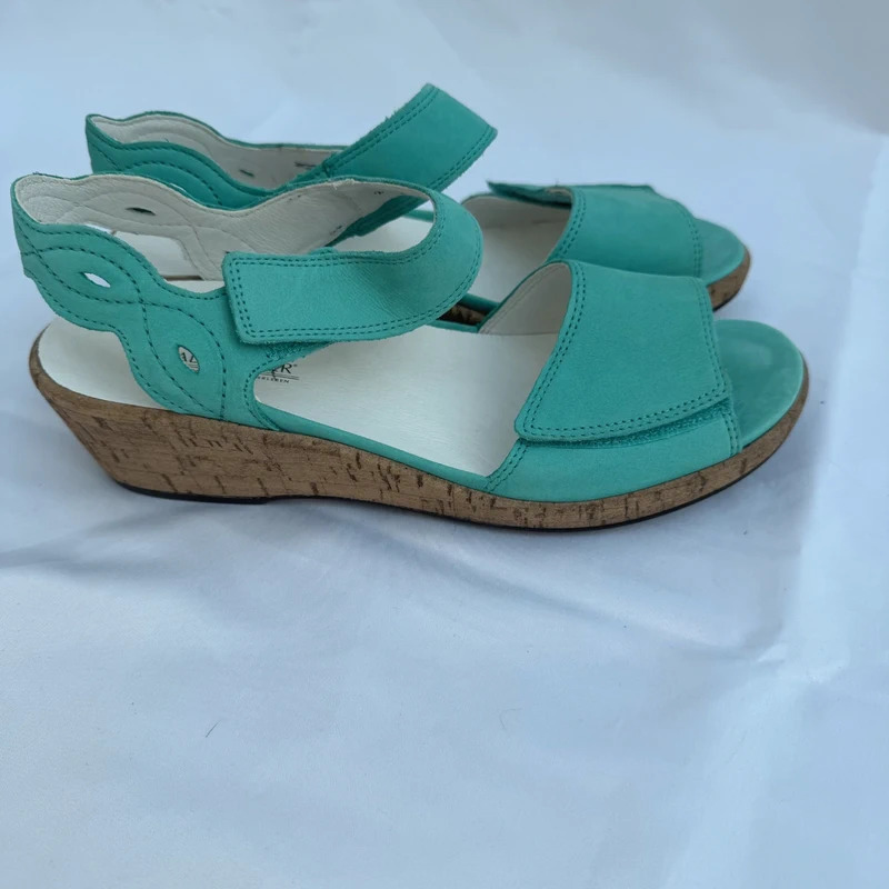 Waldläufer Turquoise Nubuck Wide Fit H Wedge Sandals UK 6 EU 39