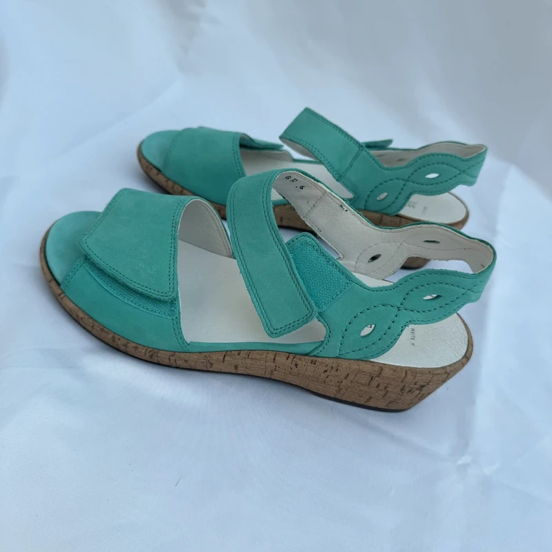 Waldläufer Turquoise Nubuck Wide Fit H Wedge Sandals UK 6 EU 39 - Image 3