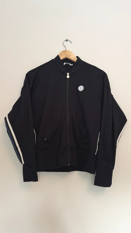 Björn Borg Signature 81 Black Track Jacket Zip Top UK 8 EU 36 Tennis