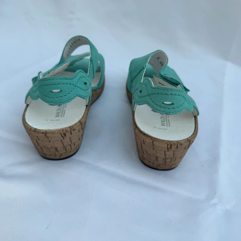 Waldläufer Turquoise Nubuck Wide Fit H Wedge Sandals UK 6 EU 39 - Image 4