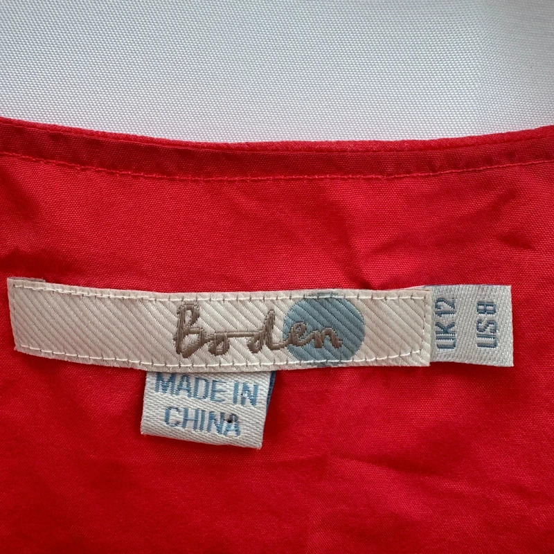 Boden 100% Silk Coral Ruffle Bib Sleeveless Top UK 12 Fully Lined - Image 3