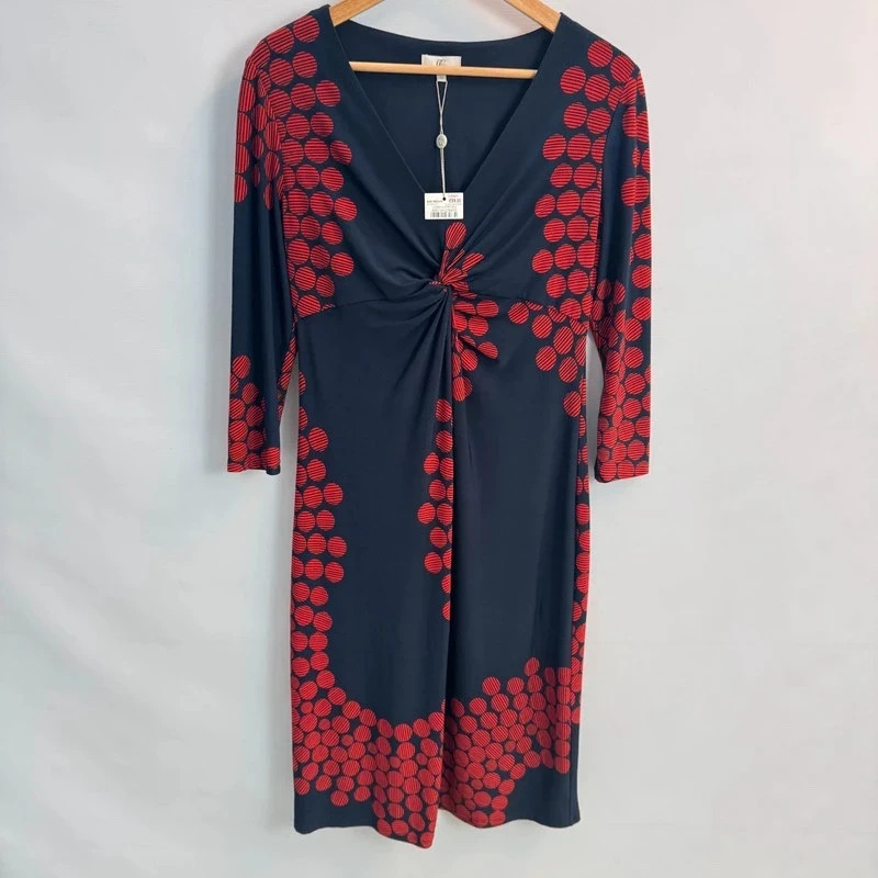 Country Casuals Navy Tomato Twist Front Dress Size M UK12 BNWT Y2K SS11 RRP £99