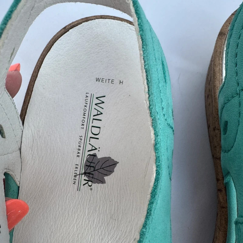 Waldläufer Turquoise Nubuck Wide Fit H Wedge Sandals UK 6 EU 39 - Image 6