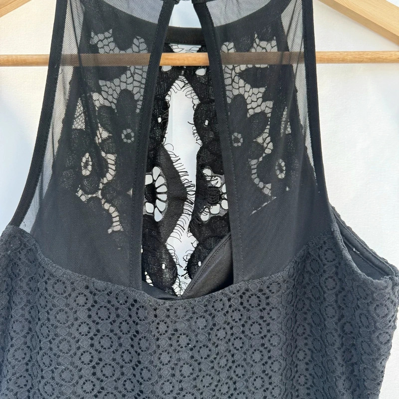 Lipsy London Black Lace Halter Neck Bodycon Dress Size UK 10 EU 38 - Image 4