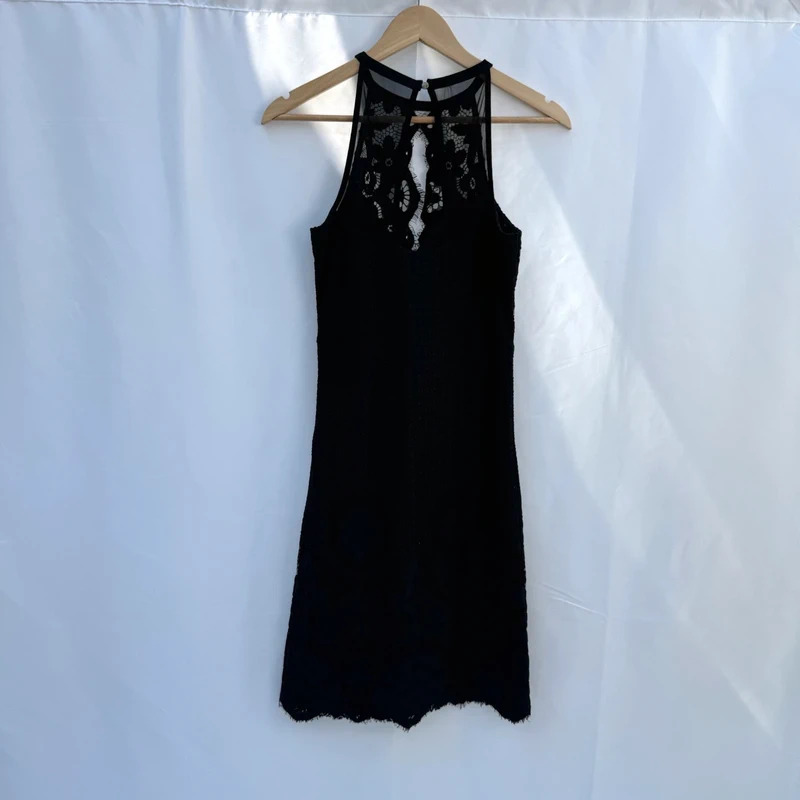 Lipsy London Black Lace Halter Neck Bodycon Dress Size UK 10 EU 38 - Image 5