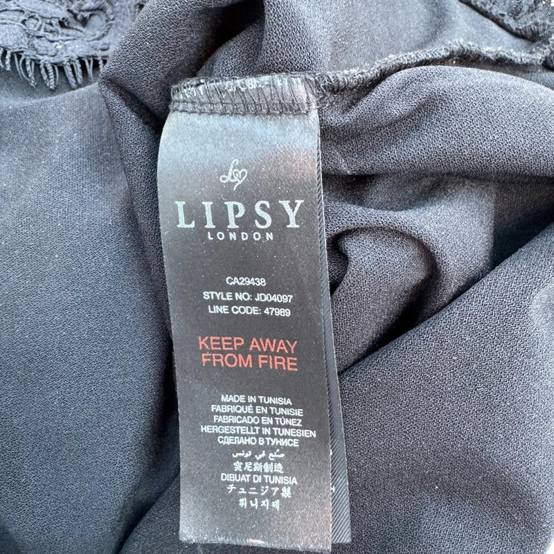Lipsy London Black Lace Halter Neck Bodycon Dress Size UK 10 EU 38 - Image 6