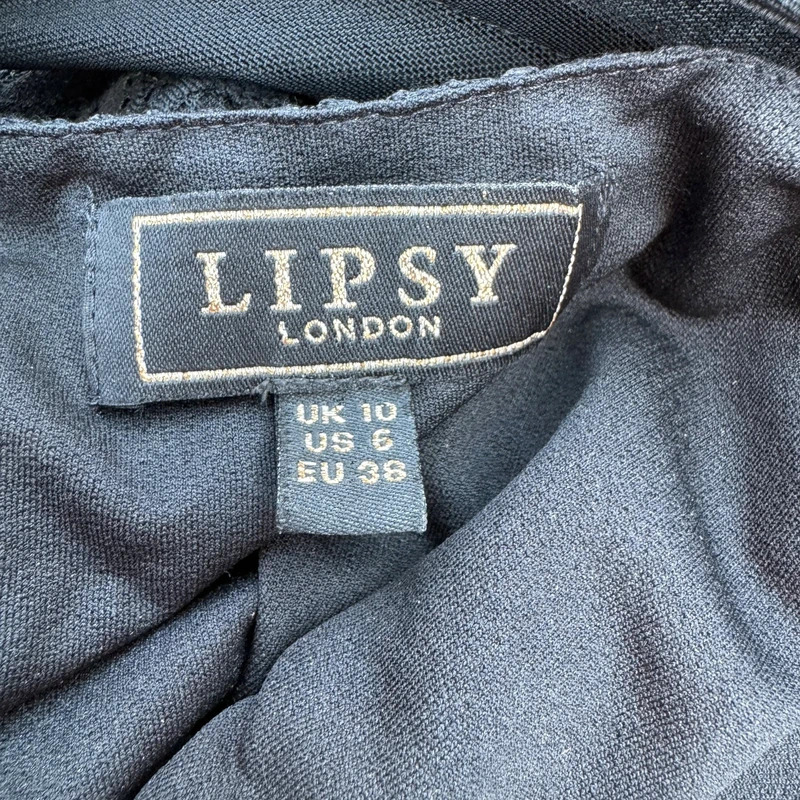 Lipsy London Black Lace Halter Neck Bodycon Dress Size UK 10 EU 38 - Image 10