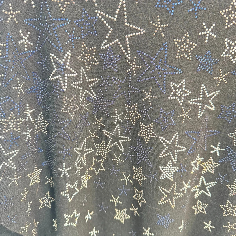 Roman Black Jumper UK 10 Silver Blue Star Embellished Batwing Slouchy Knit Sweater - Image 2