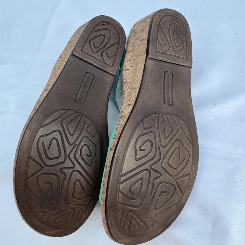 Waldläufer Turquoise Nubuck Wide Fit H Wedge Sandals UK 6 EU 39 - Image 8