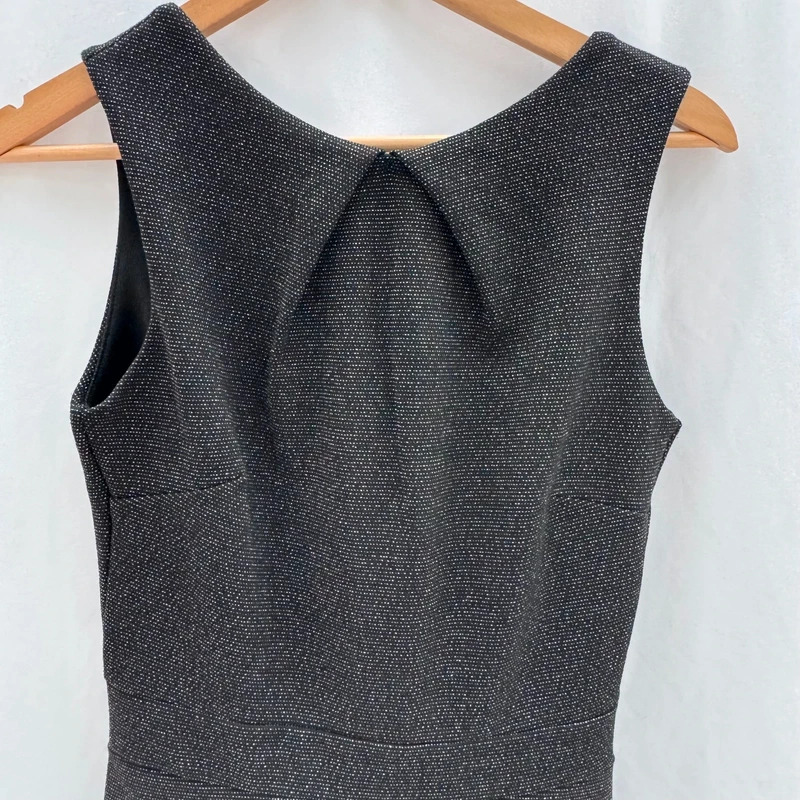 Next Tall Black Glitter Midi Dress UK 8 Sleeveless Cutout Back BNWT rrp £30 - Image 4