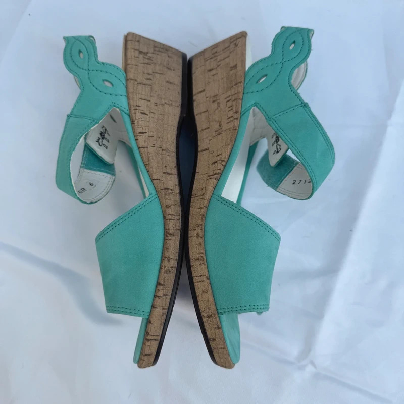 Waldläufer Turquoise Nubuck Wide Fit H Wedge Sandals UK 6 EU 39 - Image 9