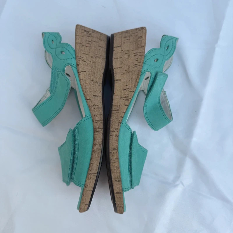 Waldläufer Turquoise Nubuck Wide Fit H Wedge Sandals UK 6 EU 39 - Image 10