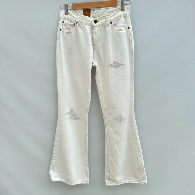 Levi's 544 Flared Jeans W27 L32 Cream Y2K Mid Rise Red Tab Brand New With Tags