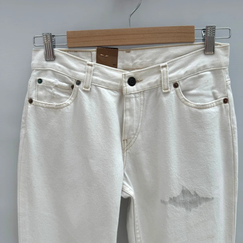 Levi's 544 Flared Jeans W27 L32 Cream Y2K Mid Rise Red Tab Brand New With Tags - Image 2