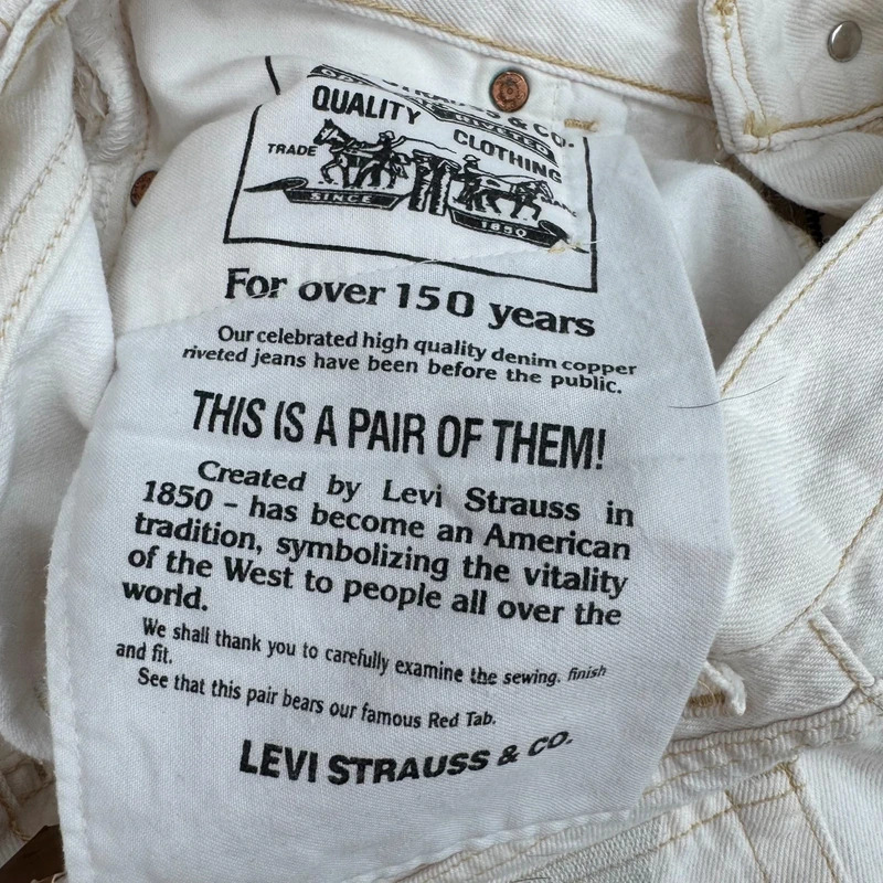 Levi's 544 Flared Jeans W27 L32 Cream Y2K Mid Rise Red Tab Brand New With Tags - Image 8