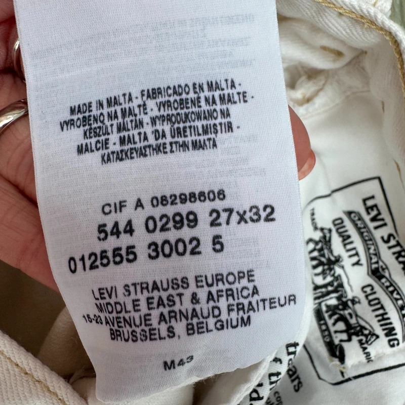 Levi's 544 Flared Jeans W27 L32 Cream Y2K Mid Rise Red Tab Brand New With Tags - Image 10