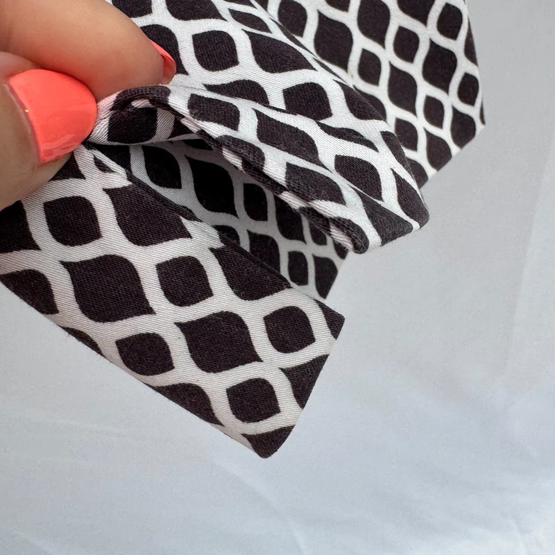 H&M Dark Grey White Geometric Print Slim Trousers UK 8 W30 L27 Cotton Blend Ankle - Image 3