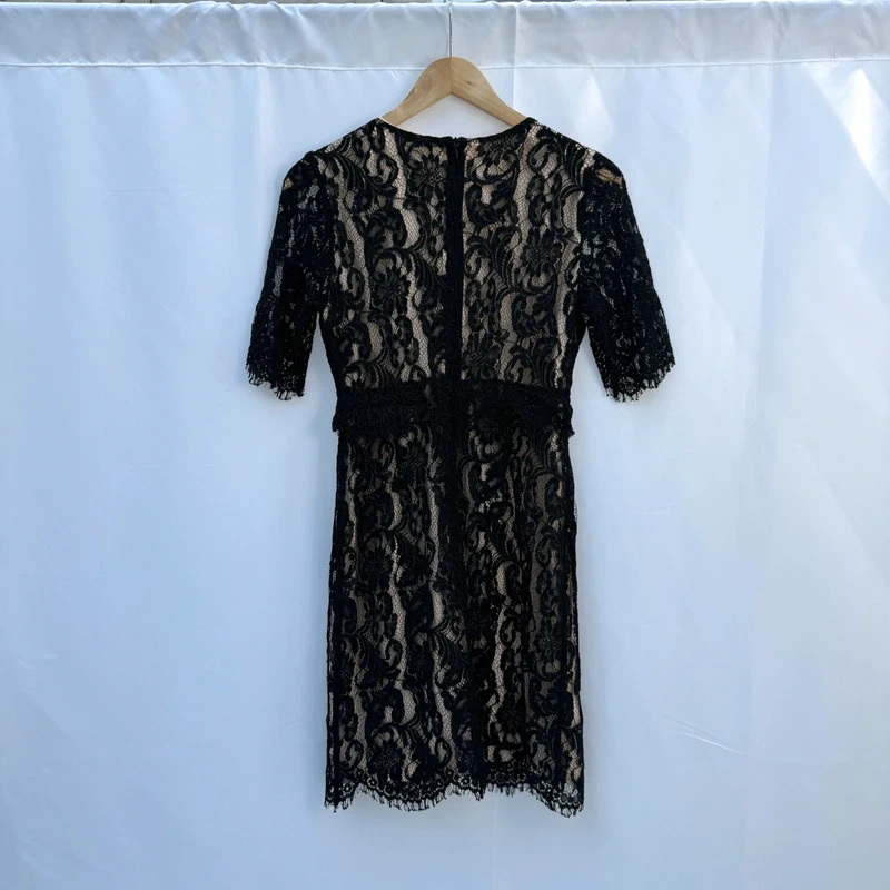 Darling London Black Lace Nude Lining Bodycon Dress Size UK 10 EU 38 - Image 2