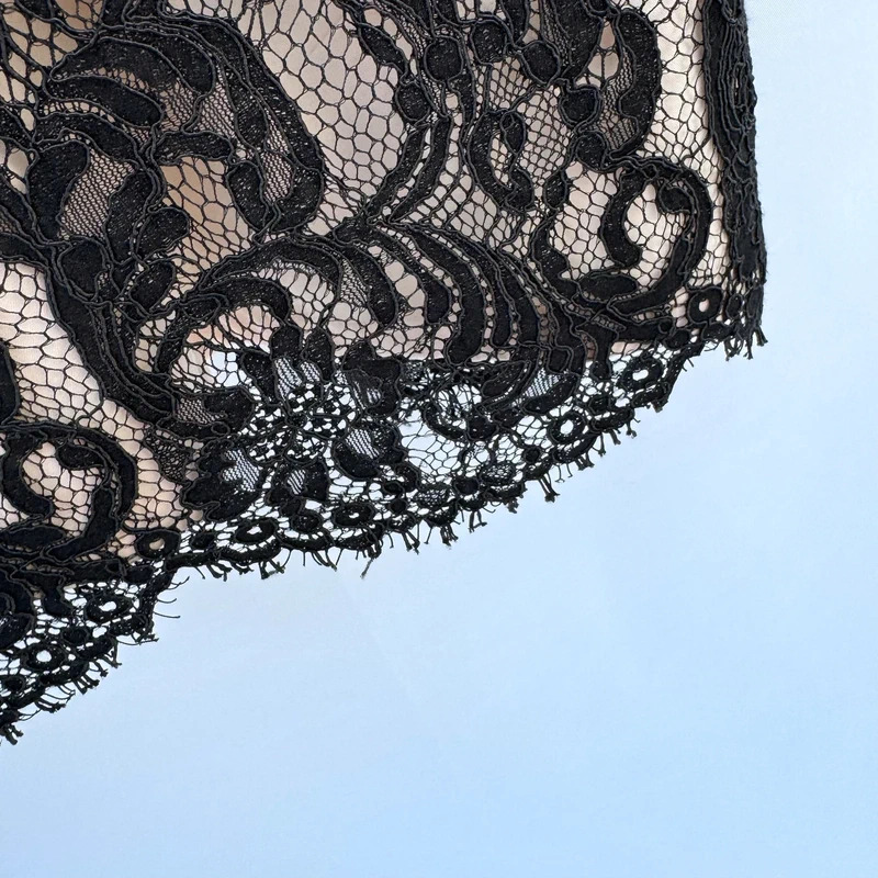 Darling London Black Lace Nude Lining Bodycon Dress Size UK 10 EU 38 - Image 5