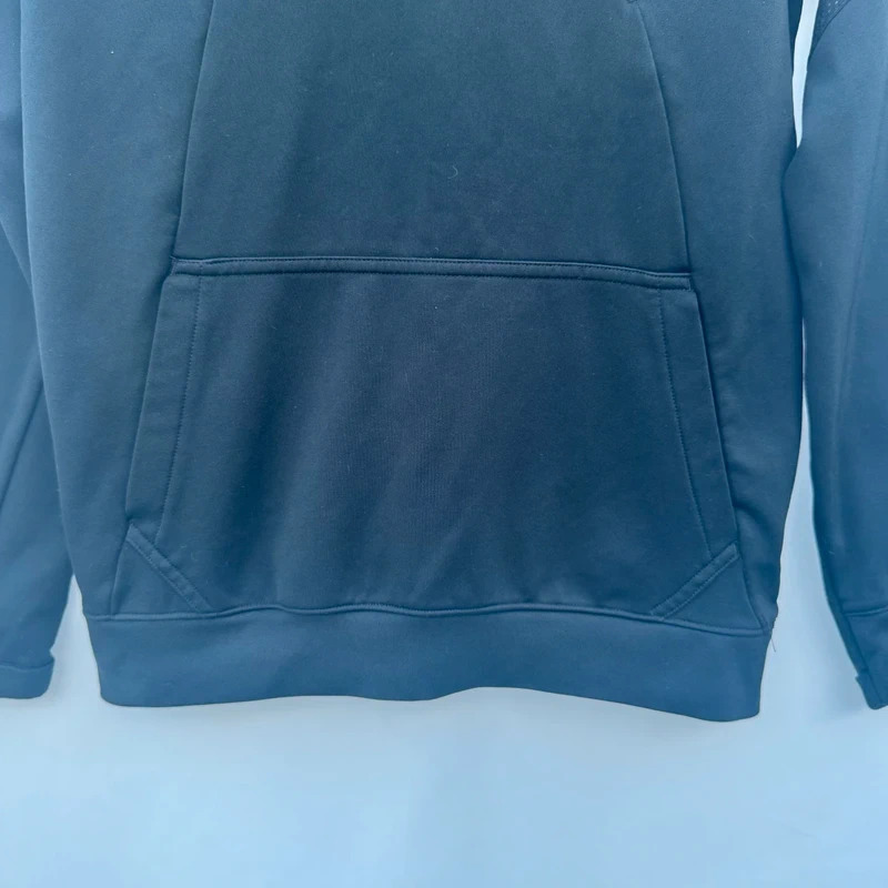 Nike Dri-Fit Black Hoodie Kids L 147–158cm Embroidered Swoosh Zip Pocket - Image 4