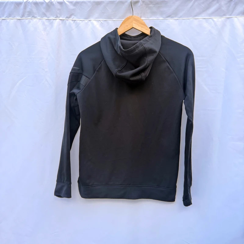 Nike Dri-Fit Black Hoodie Kids L 147–158cm Embroidered Swoosh Zip Pocket - Image 6