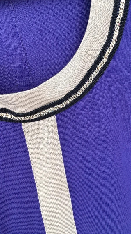 Versace Archive 2009 Silk Knit Vest Top Purple Gold Chain Detail IT 42 UK 10 - Image 3