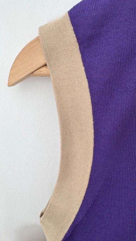 Versace Archive 2009 Silk Knit Vest Top Purple Gold Chain Detail IT 42 UK 10 - Image 6