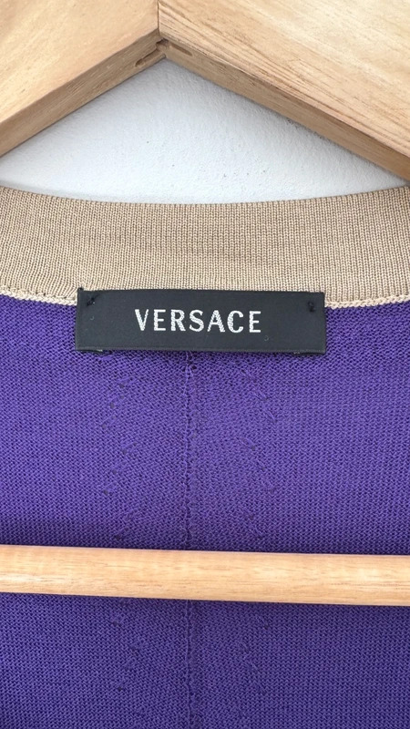 Versace Archive 2009 Silk Knit Vest Top Purple Gold Chain Detail IT 42 UK 10 - Image 8