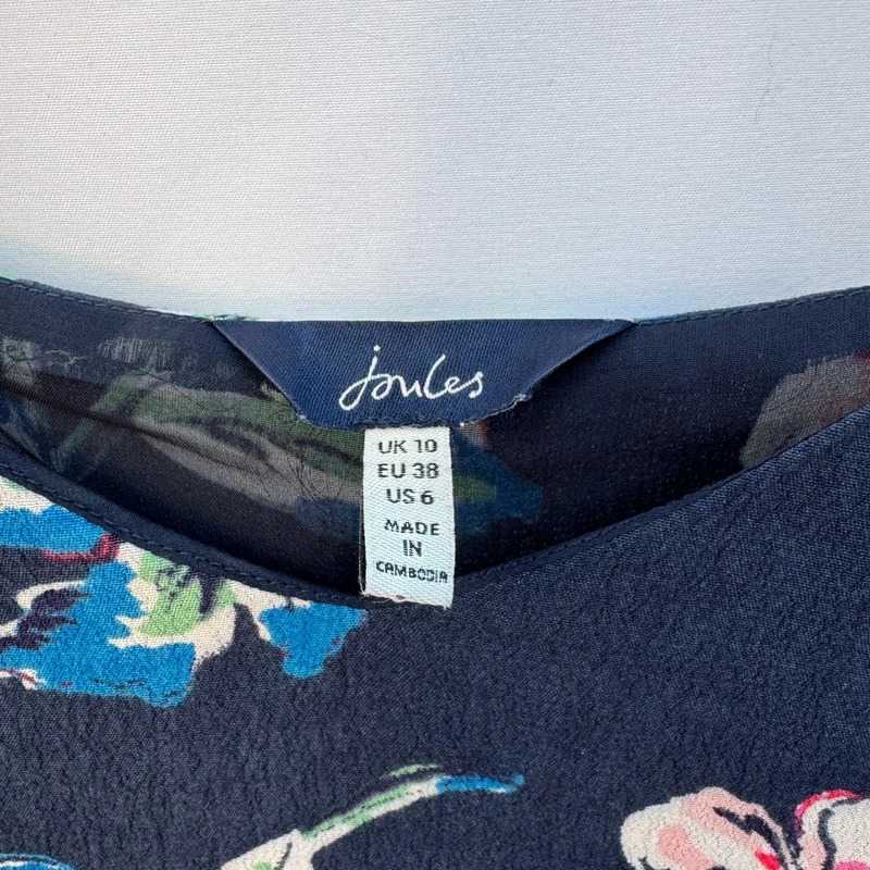 Joules Kyra Navy Floral Cami Top UK 10 Sleeveless V-Neck Blouse Lightweight Summer Vest - Image 3