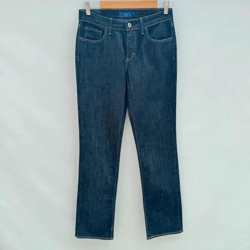 Levi's Demi Curve Classic Straight Leg Jeans W28 L32 Dark Indigo Blue Stretch Denim