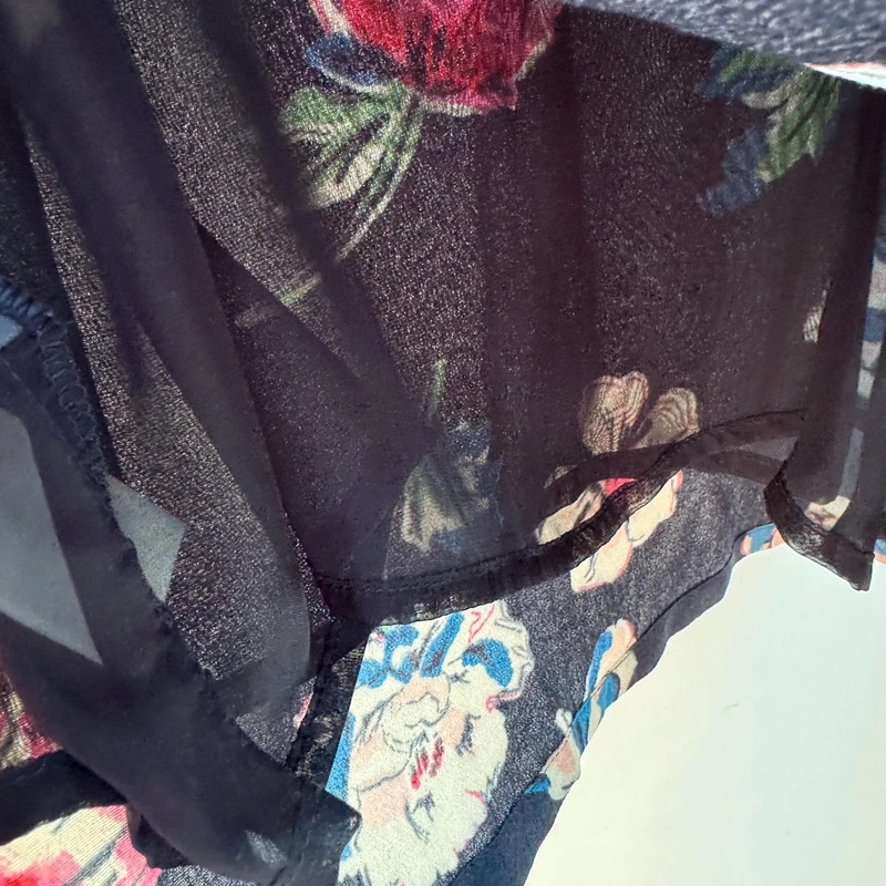 Joules Kyra Navy Floral Cami Top UK 10 Sleeveless V-Neck Blouse Lightweight Summer Vest - Image 6