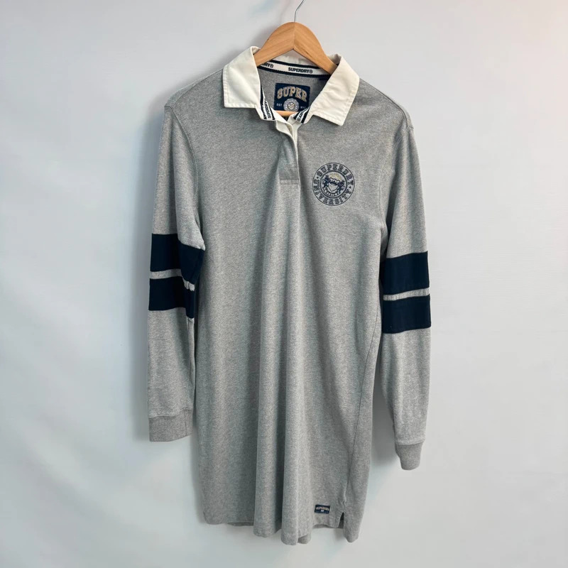 Superdry Webb Rugby Long Sleeve Polo Dress - Size 12