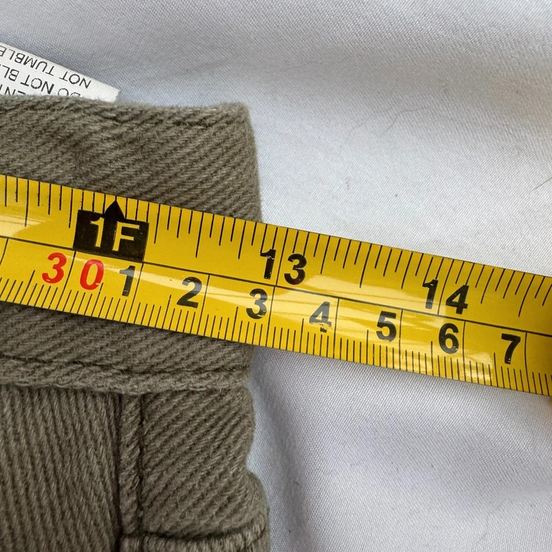 Shein Khaki Cargo Trousers UK 6 High Waist Straight Leg 100% Cotton - Image 9