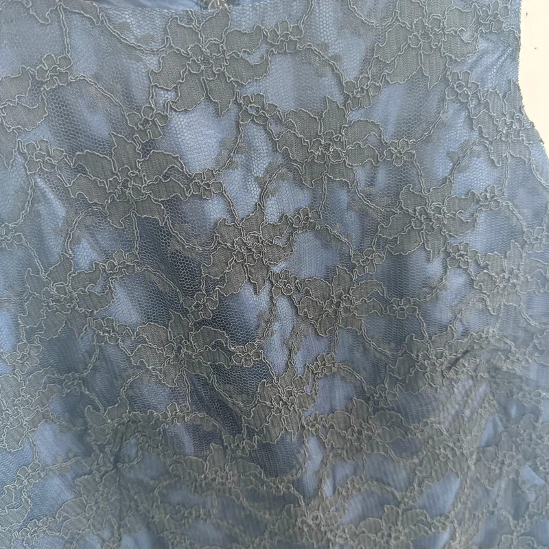 Kenneth Cole NY Navy Blue Lace Shift Dress Sleeveless Lined UK 12 Knee Length - Image 2