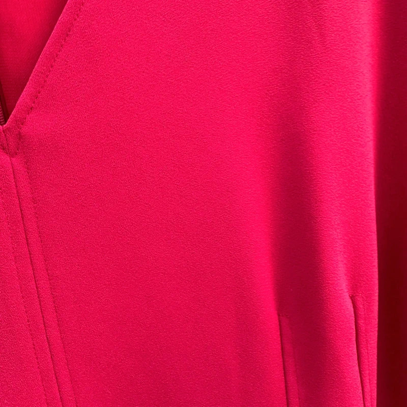 Hobbs London Pink V-Neck Midi Dress UK 14 Belted Waist Sleeveless - Image 2