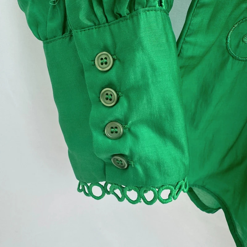 ForevaYoung Emerald Green Embroidered Longline Blouse UK 12 M/L Boho Tunic - Image 3