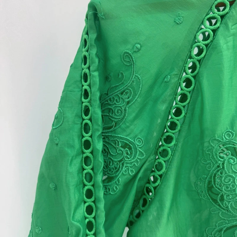 ForevaYoung Emerald Green Embroidered Longline Blouse UK 12 M/L Boho Tunic - Image 4