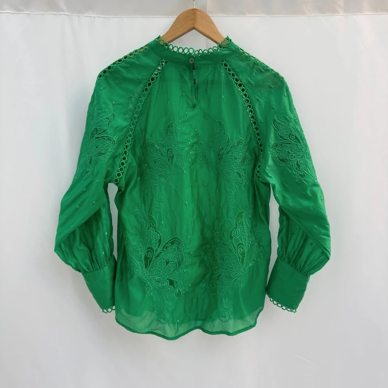 ForevaYoung Emerald Green Embroidered Longline Blouse UK 12 M/L Boho Tunic - Image 6