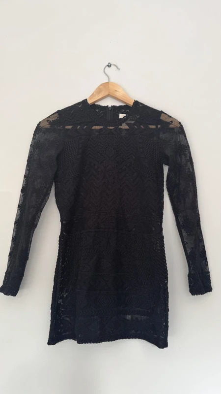 Isabel Marant Pour H&M Black Lace Mini Dress Long Sleeve UK 6 Designer